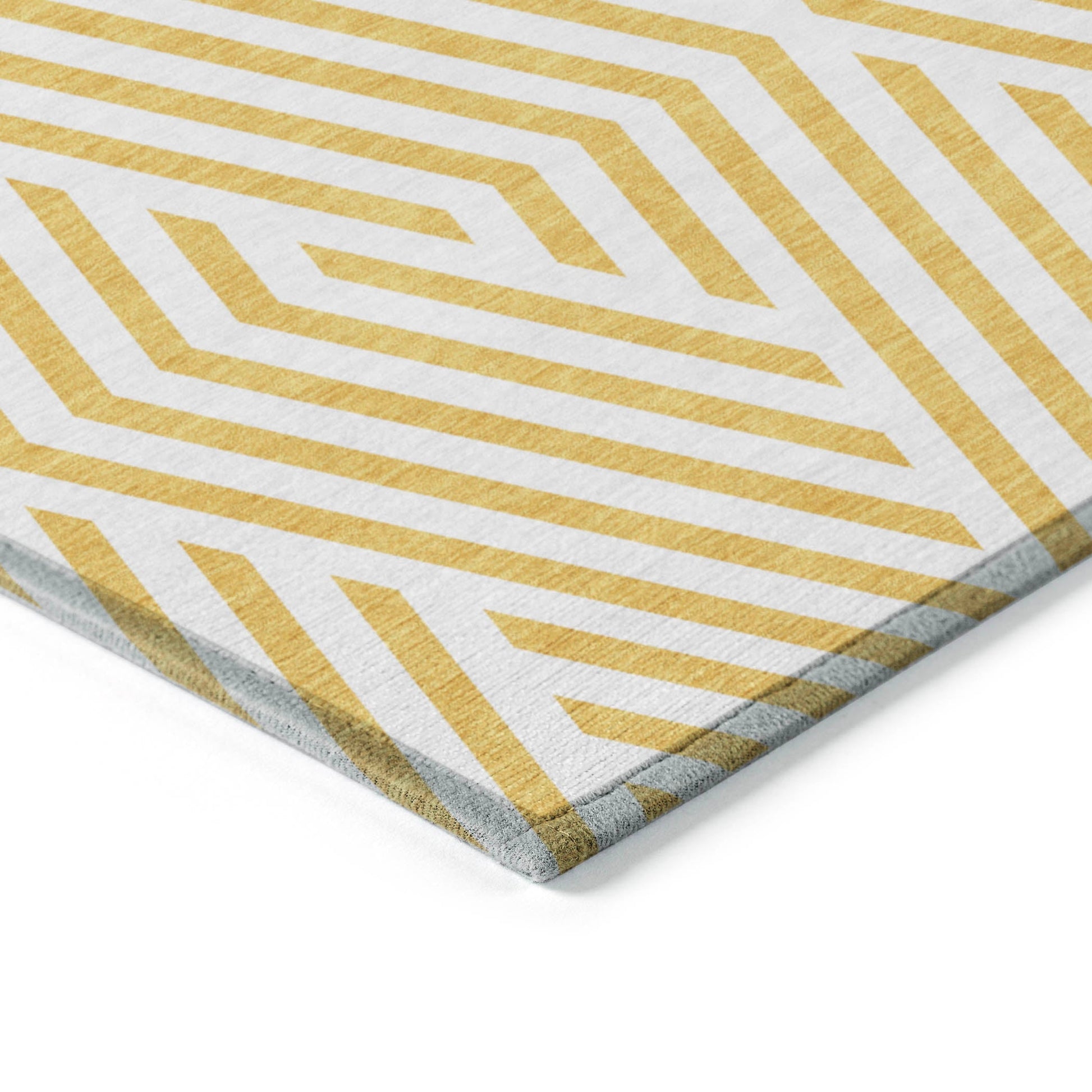 Addison Rugs Geometric Yellow Washable Indoor-Outdoor Rug