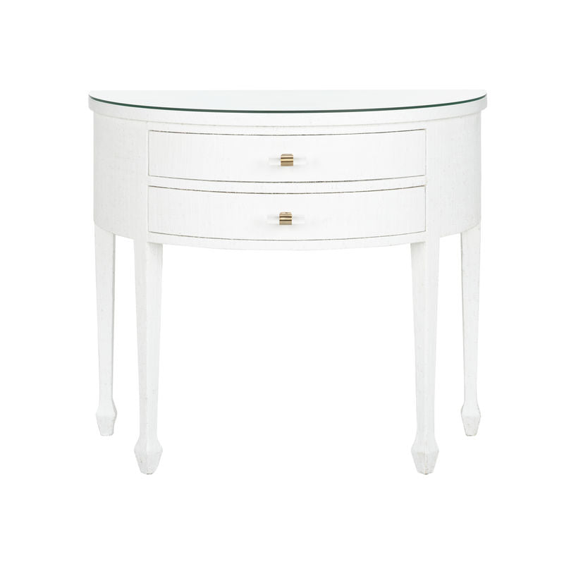 Chelsea House George III Demilune Shaped White Console Table