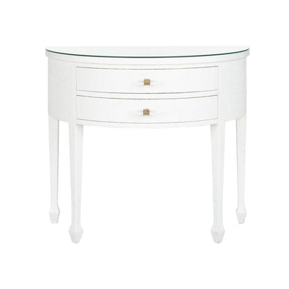 Chelsea House George III Demilune Shaped White Console Table