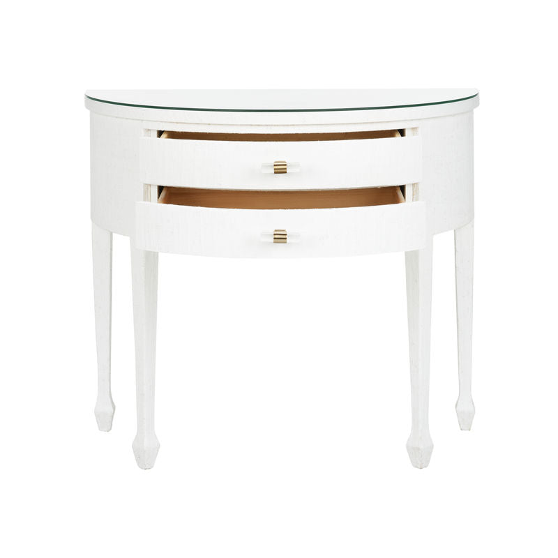 Chelsea House George III Demilune Shaped White Console Table