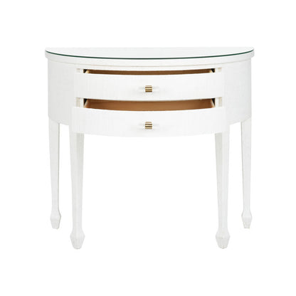 Chelsea House George III Demilune Shaped White Console Table
