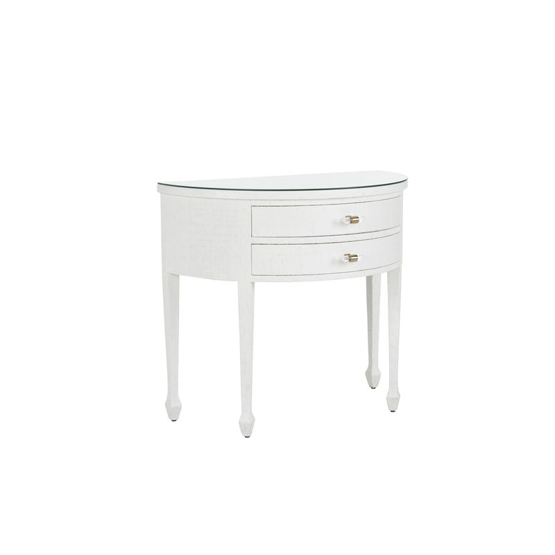 Chelsea House George III Demilune Shaped White Console Table