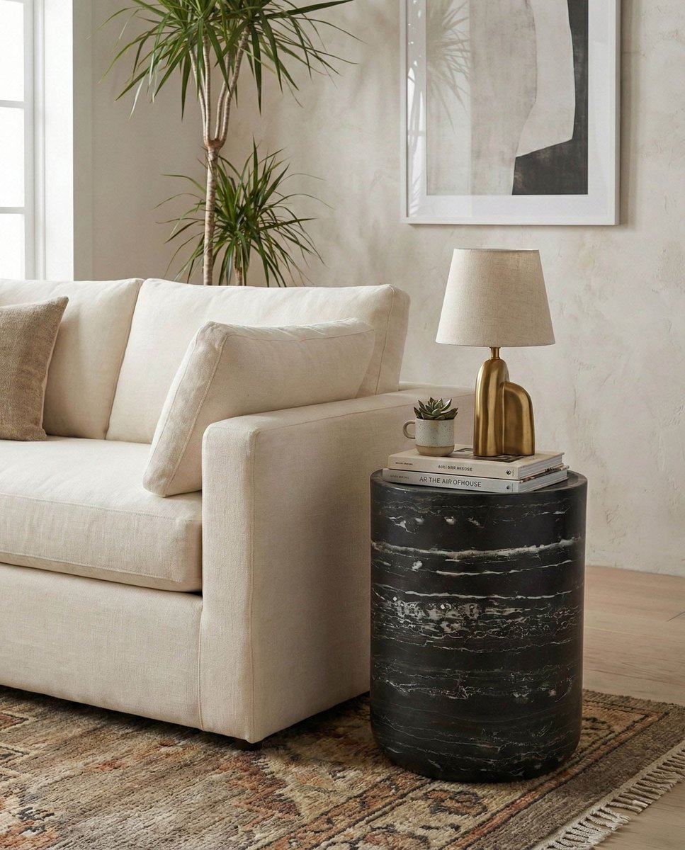LH Home Geri Concrete Outdoor Side Table