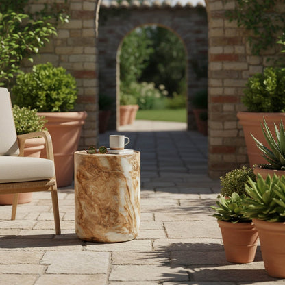 LH Home Geri Concrete Outdoor Side Table
