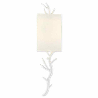 Gesso White Baneberry Wall Sconce Left Wall Sconces Sideboards and Things By Currey & Co