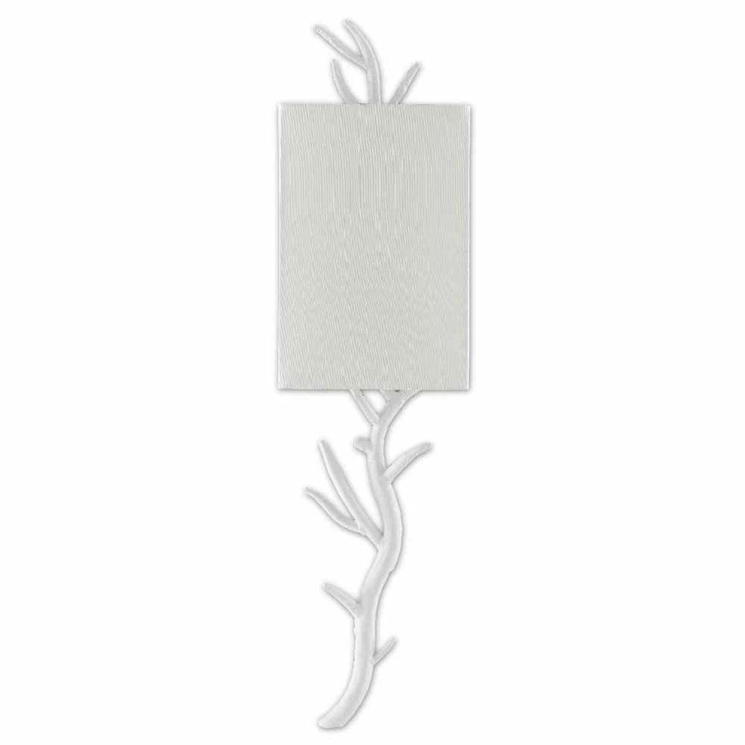 Gesso White Baneberry Wall Sconce Left Wall Sconces Sideboards and Things By Currey & Co