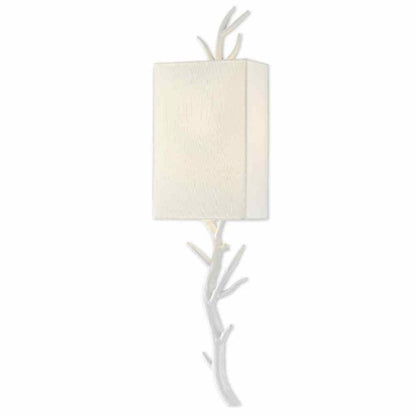 Gesso White Baneberry Wall Sconce Right Wall Sconces Sideboards and Things By Currey & Co