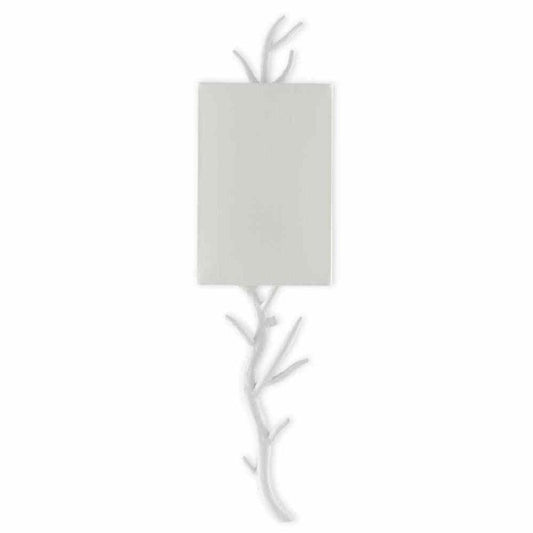 Gesso White Baneberry Wall Sconce Right Wall Sconces Sideboards and Things By Currey & Co