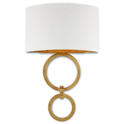 Gesso White Gold Leaf Bolebrook White Wall Sconce Wall Sconces Sideboards and Things By Currey & Co