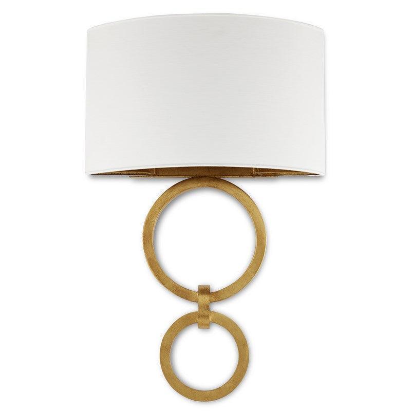 Gesso White Gold Leaf Bolebrook White Wall Sconce Wall Sconces Sideboards and Things By Currey & Co