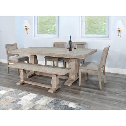 Sunny D Gianna Wooden Rectangular Dining Set with Bench