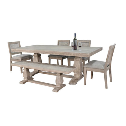 Sunny D Gianna Wooden Rectangular Dining Set with Bench