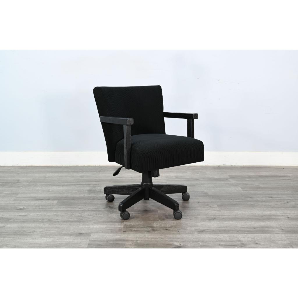 Sunny D Gibson Black Fabric Game Chair with Casters