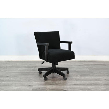 Sunny D Gibson Black Fabric Game Chair with Casters