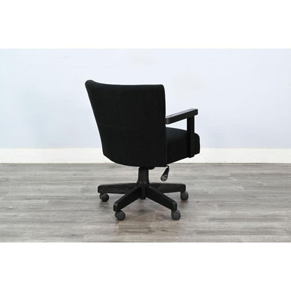 Sunny D Gibson Black Fabric Game Chair with Casters