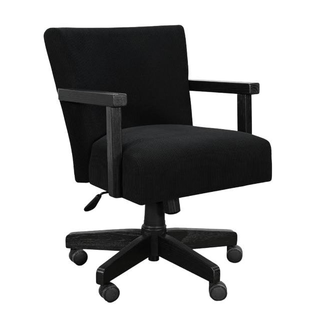 Sunny D Gibson Black Fabric Game Chair with Casters