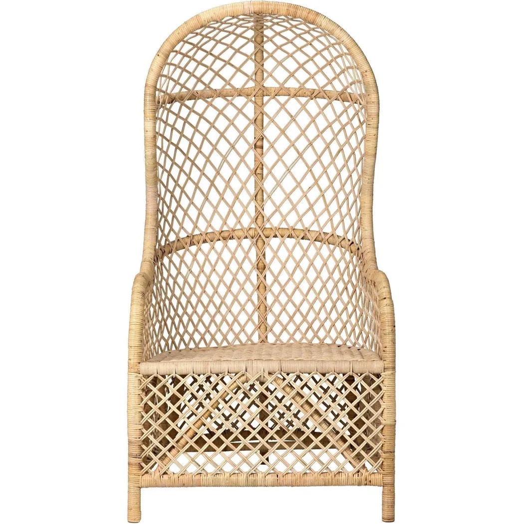Noir Gigi Birch and Rattan Arm Chair