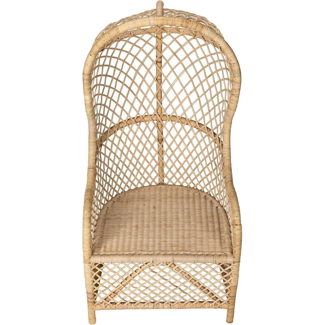 Noir Gigi Birch and Rattan Arm Chair
