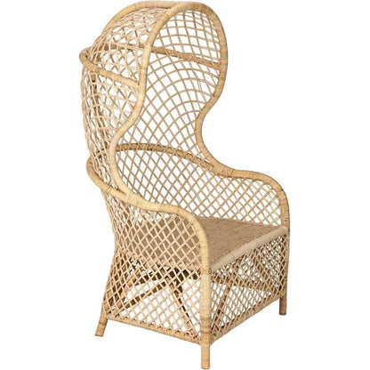 Noir Gigi Birch and Rattan Arm Chair