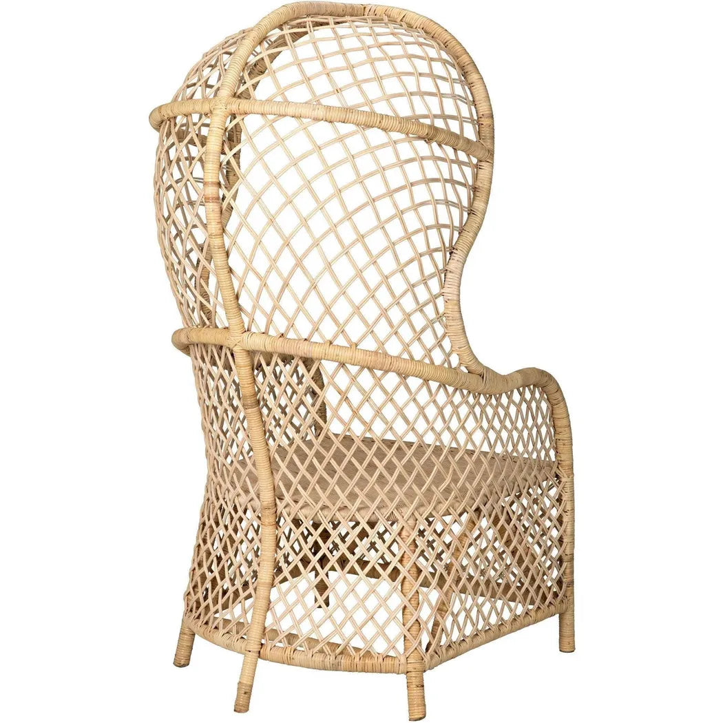 Noir Gigi Birch and Rattan Arm Chair