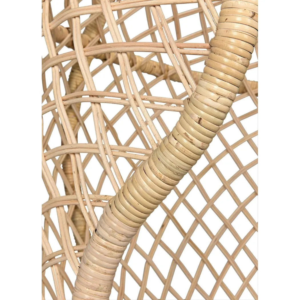 Noir Gigi Birch and Rattan Arm Chair