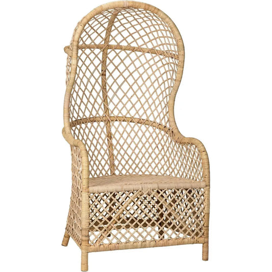 Noir Gigi Birch and Rattan Arm Chair