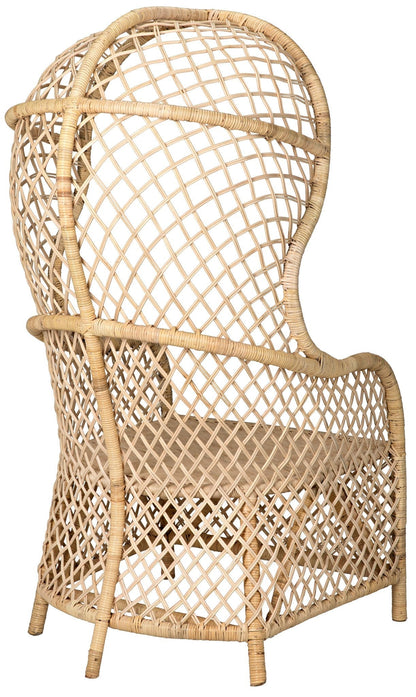 Gigi Birch and Rattan Arm Chair-Club Chairs-Noir-Sideboards and Things