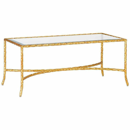 Gilt Bronze Gilt Twist Cocktail Table Coffee Tables Sideboards and Things By Currey & Co