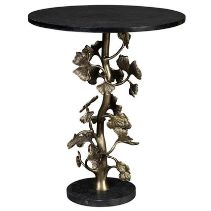 Ginkgo Granite Topped Round End Table