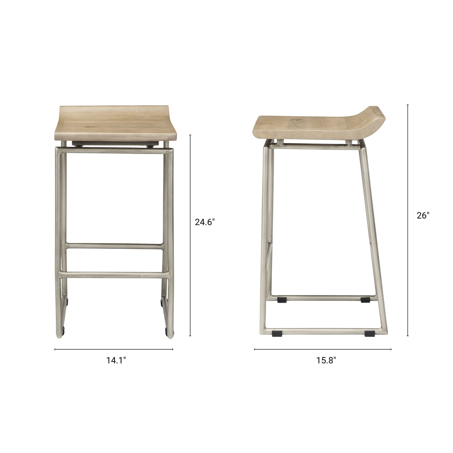 Mercana Givens Wood Top Counter Stool