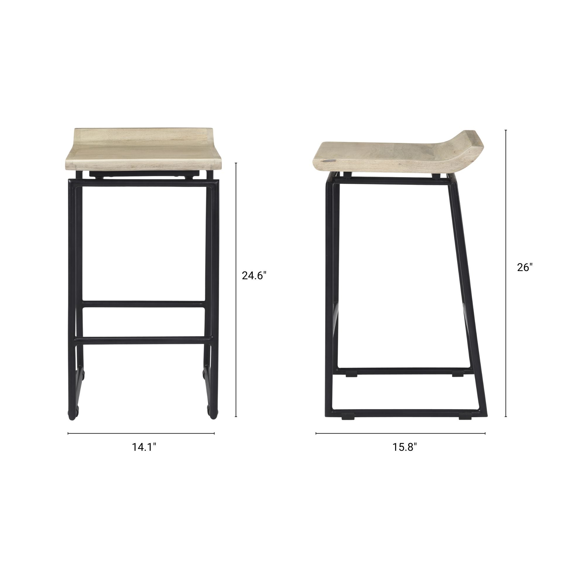 Mercana Givens Wood Top Counter Stool