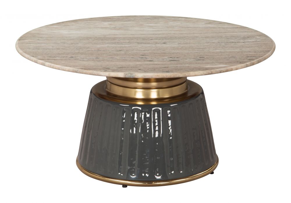 Zuo Modern Glasa Marble Top Round Coffee Table