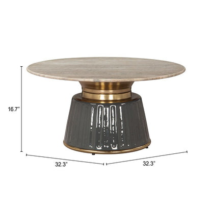 Zuo Modern Glasa Marble Top Round Coffee Table