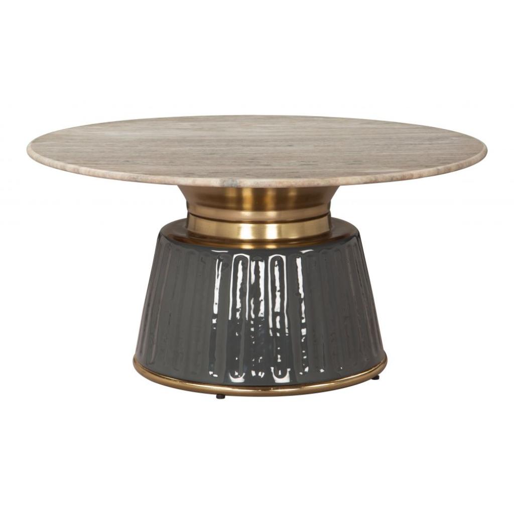 Zuo Modern Glasa Marble Top Round Coffee Table