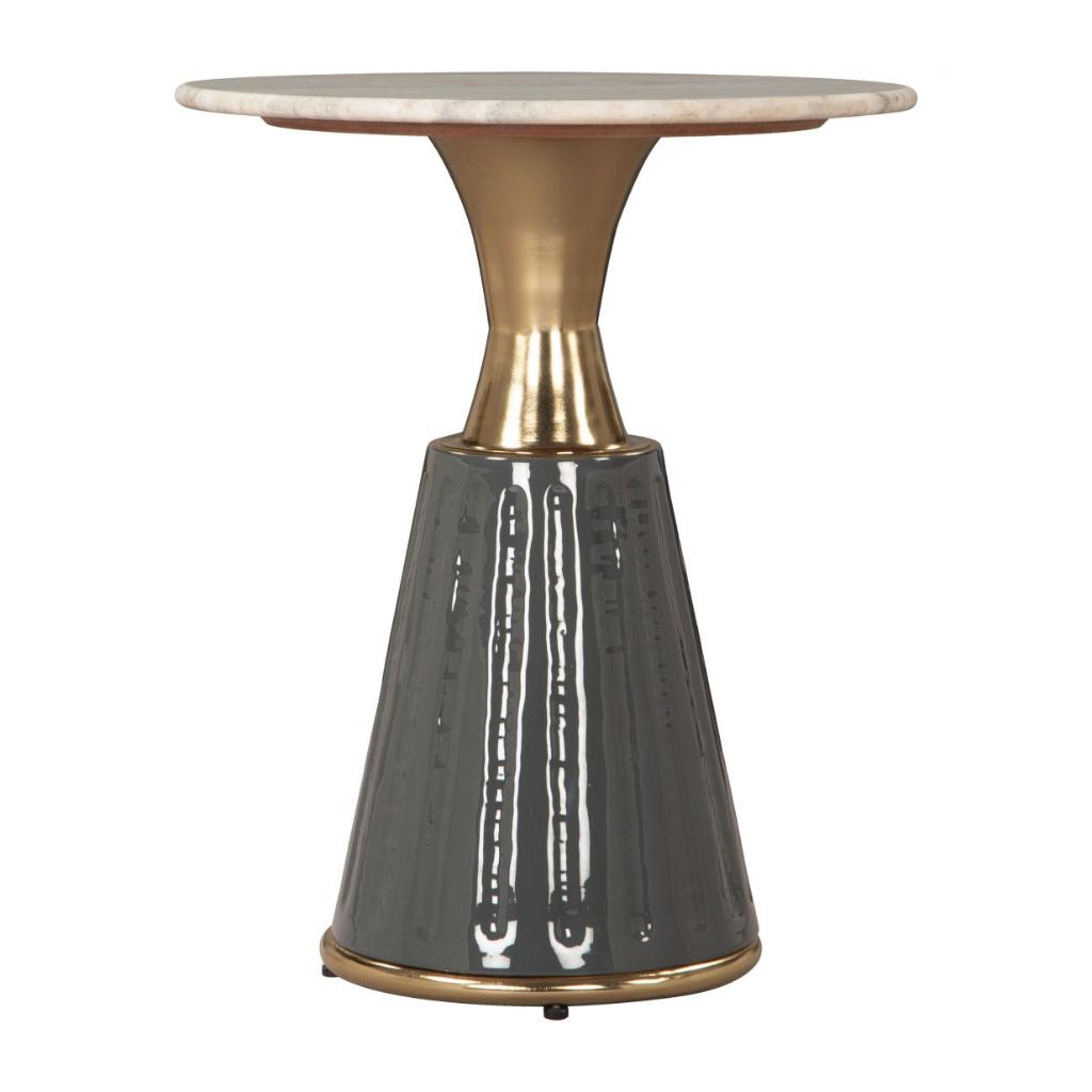 Zuo Modern Glasa Marble Top Round Side Table