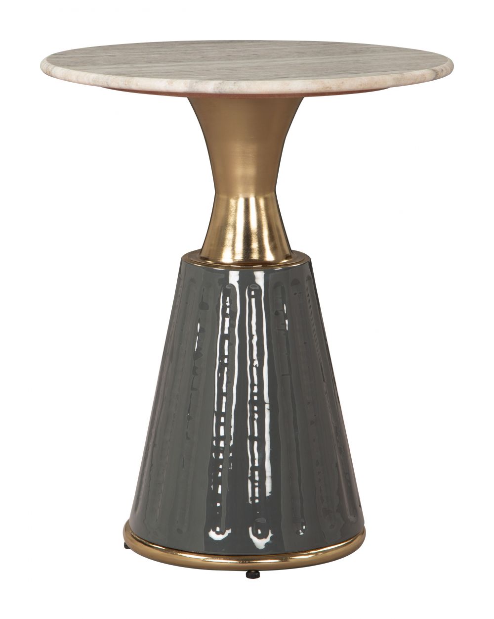 Zuo Modern Glasa Marble Top Round Side Table