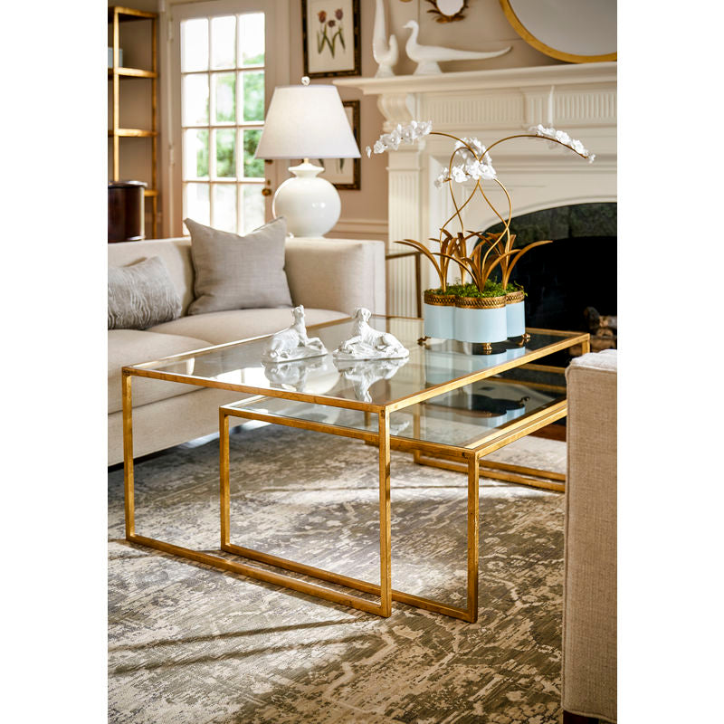 Chelsea House Glass Top Nested Cocktail Table (Set of 2)