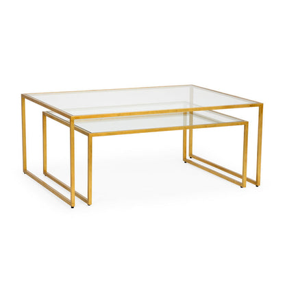 Chelsea House Glass Top Nested Cocktail Table (Set of 2)