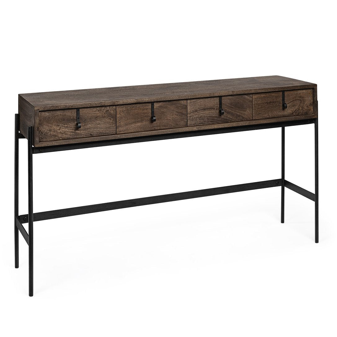 Mercana Glenn Four Drawers Wood Console Table