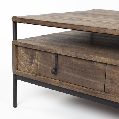 Mercana Glenn Three Drawers Wood Coffee Table