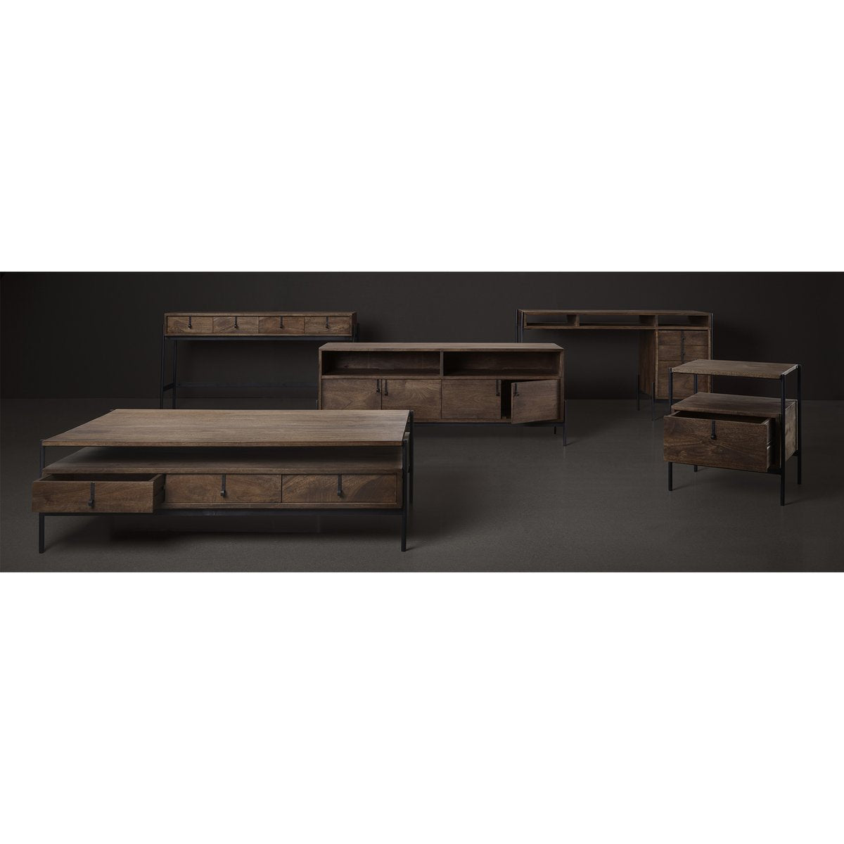 Mercana Glenn Three Drawers Wood Coffee Table