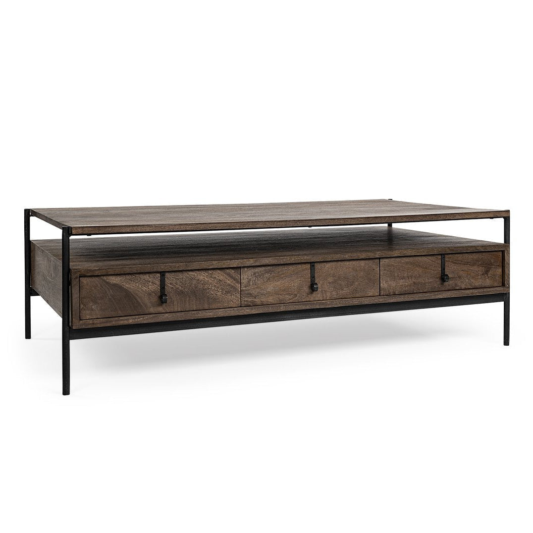Mercana Glenn Three Drawers Wood Coffee Table