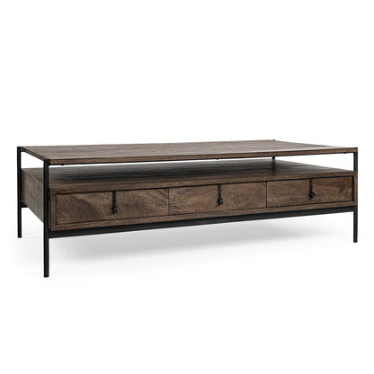 Mercana Glenn Three Drawers Wood Coffee Table