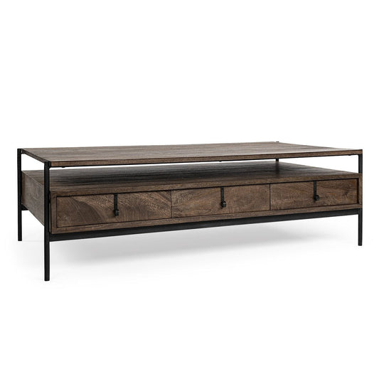 Mercana Glenn Three Drawers Wood Coffee Table