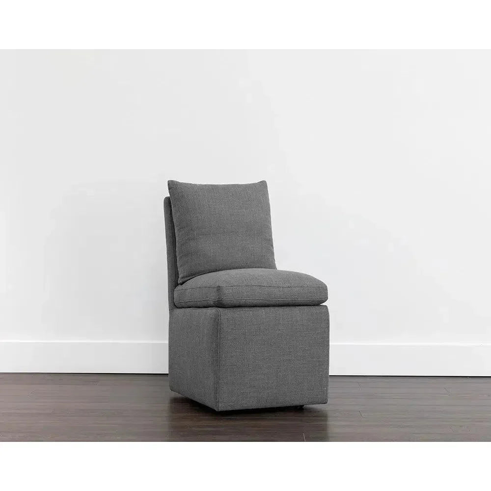 Glenrose Fabric Wheeled Dining Chair - LOOMLAN - SUNPAN - Dining Chairs