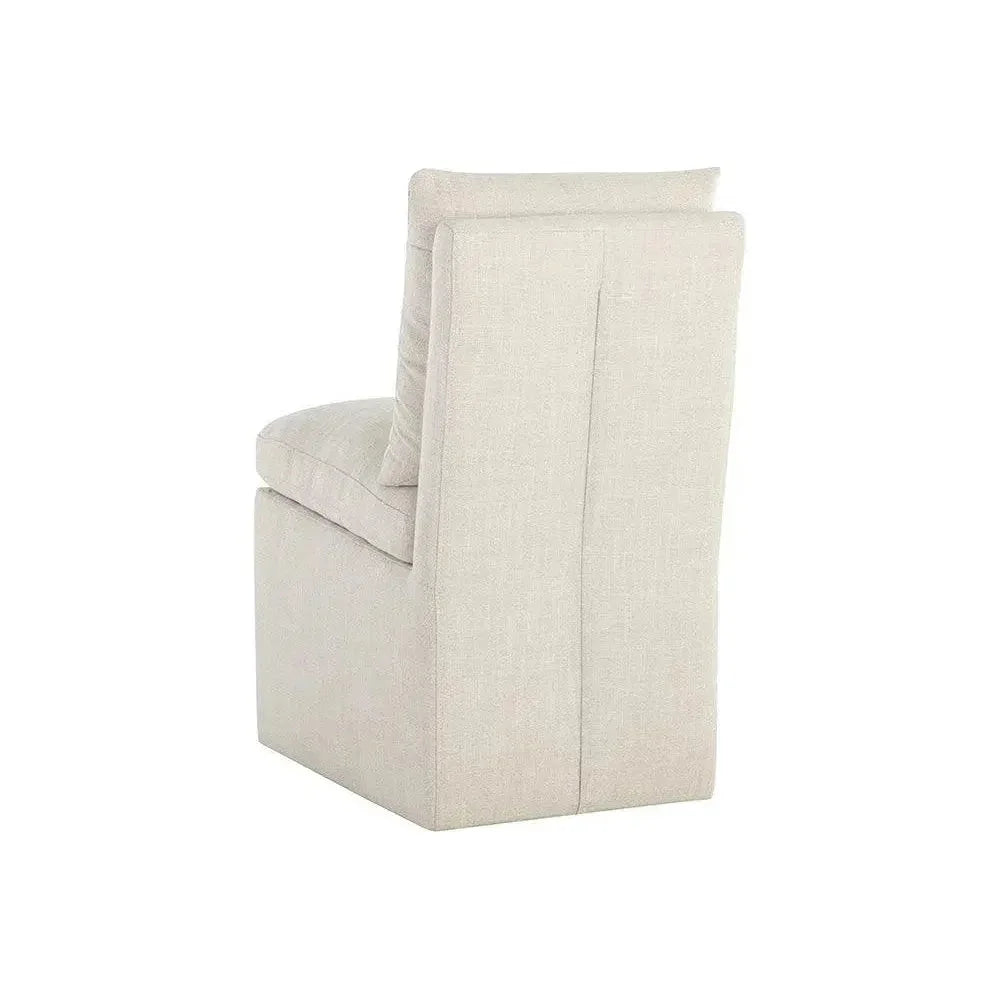 Glenrose Fabric Wheeled Dining Chair - LOOMLAN - SUNPAN - Dining Chairs