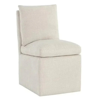 Glenrose Fabric Wheeled Dining Chair - LOOMLAN - SUNPAN - Dining Chairs