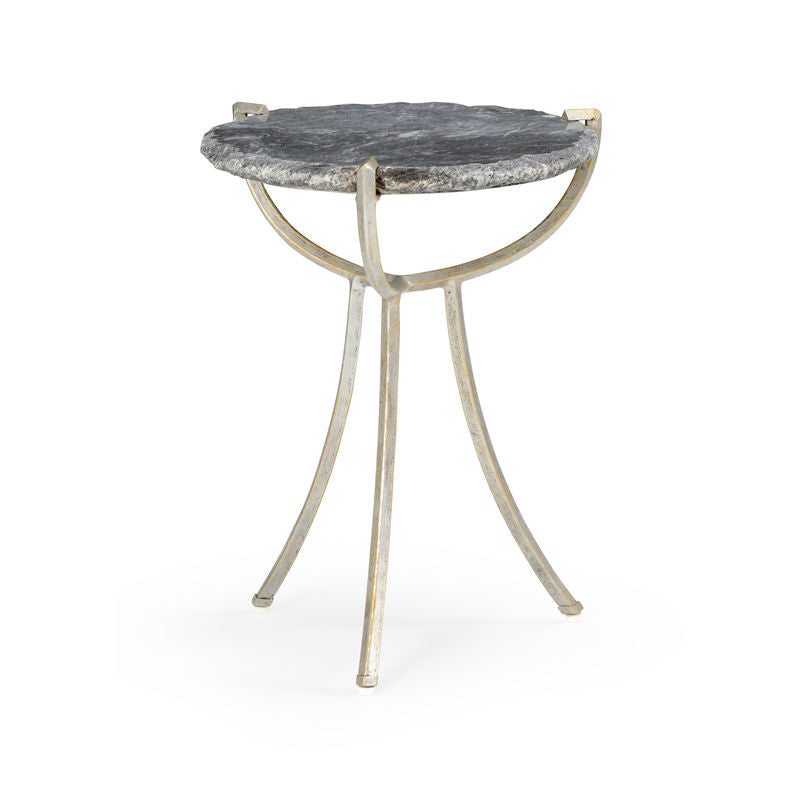 Wildwood Global Grey Stone Top Round Side Table