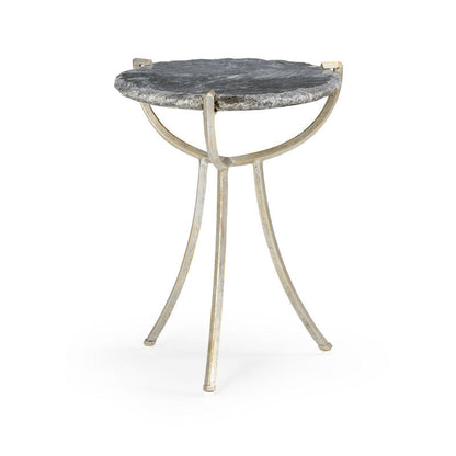 Wildwood Global Grey Stone Top Round Side Table