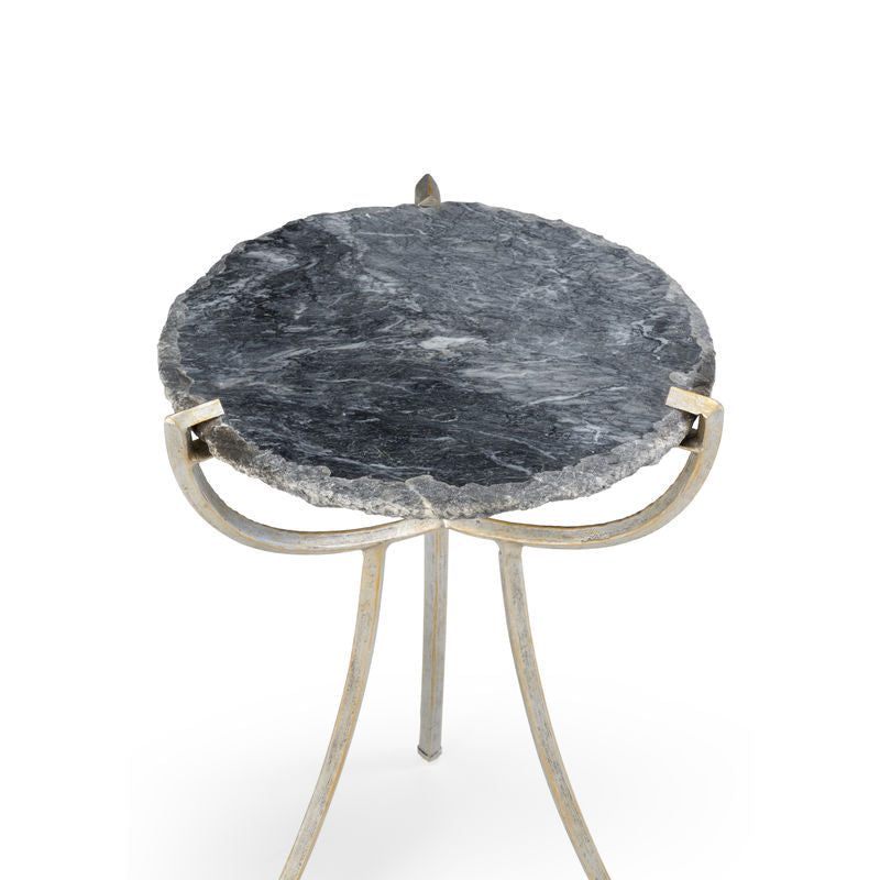 Wildwood Global Grey Stone Top Round Side Table